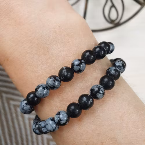 Armband Snöflingeobsidian 19 cm