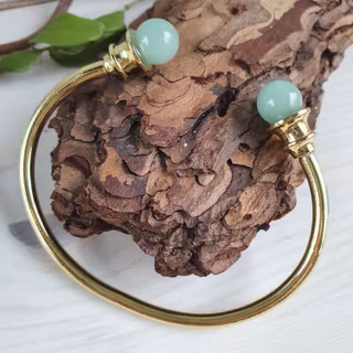 Armring Grön Aventurin mässing onesize