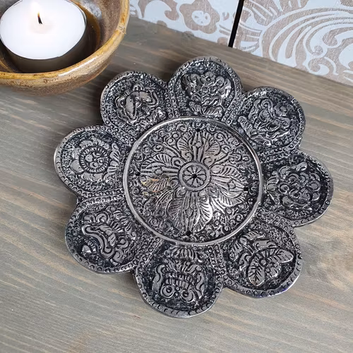 Rökelsehållare Blomma Silver, för stickor