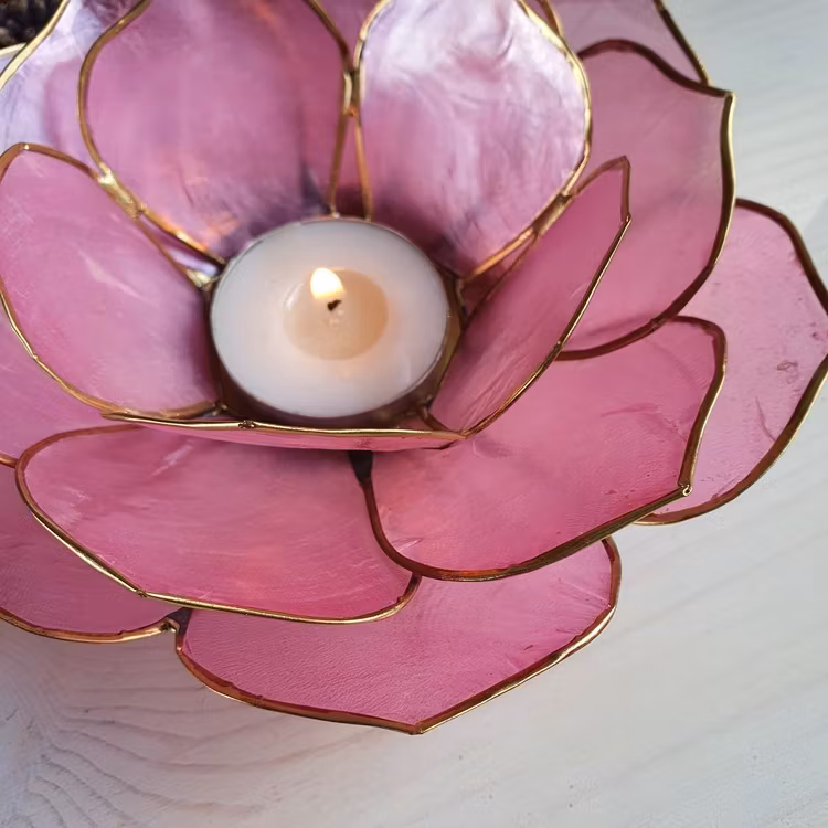 Ljushållare Lotus Petal Rosa/guld