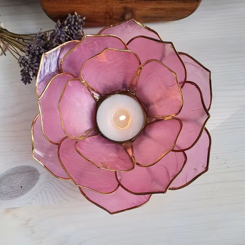 Ljushållare Lotus Petal Rosa/guld