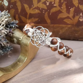 Armband med Livets frö och sandelträ, Onesize XS-L