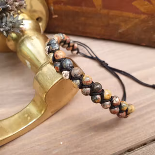 Armband med Leopard Jaspis, Onesize XS-L