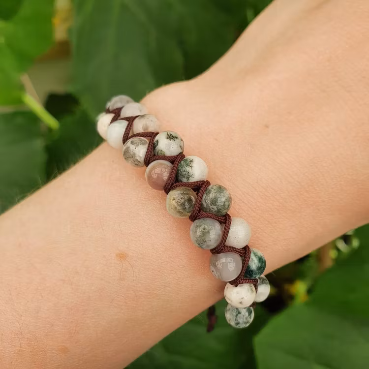 Armband med Trädagat i Makrame