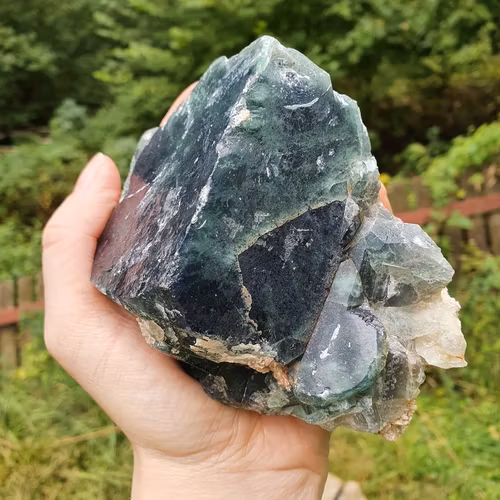 Kluster av Grön fluorit 880 g. Detta ex