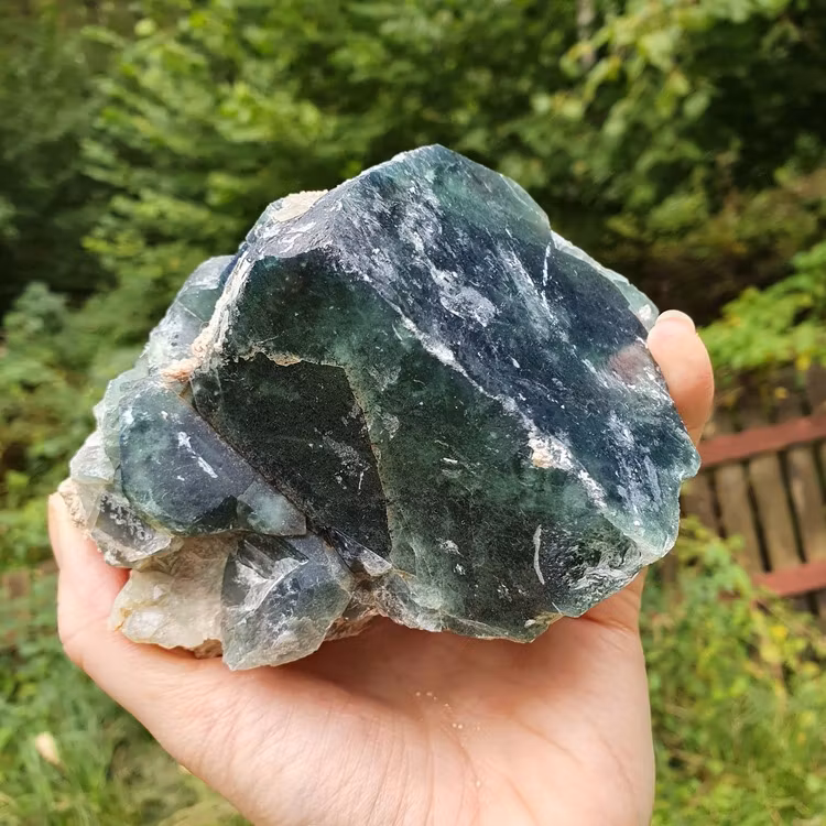 Kluster av Grön fluorit 880 g. Detta ex
