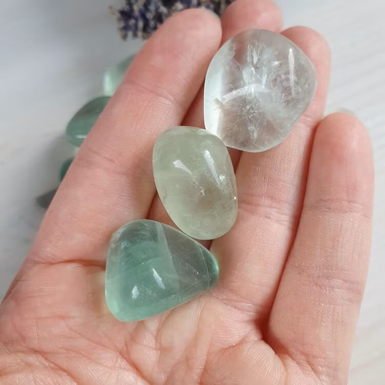 Trumlad Grön Fluorit, AA kvalitet 10-15 g S