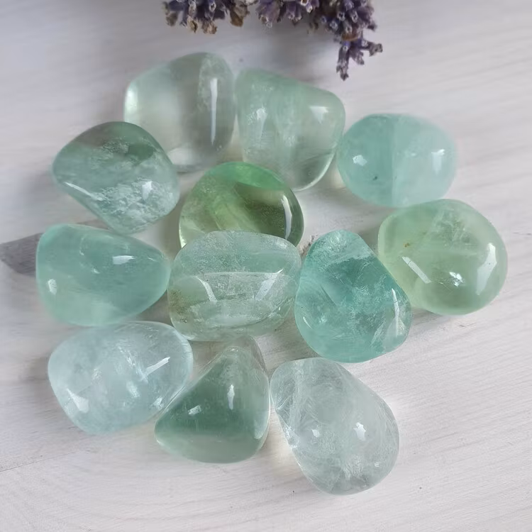 Trumlad Grön Fluorit, AA kvalitet 10-15 g S