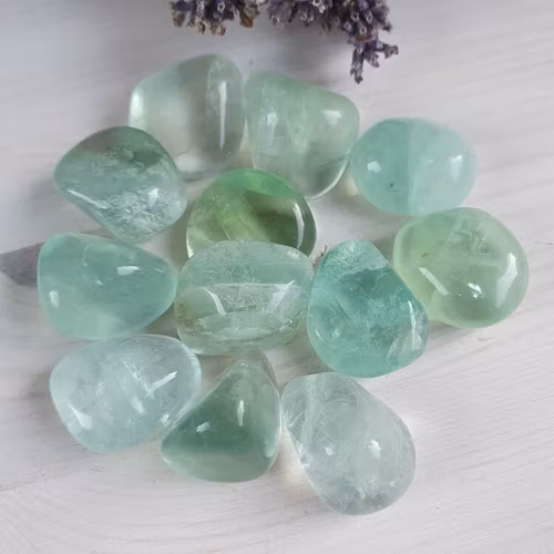 Trumlad Grön Fluorit, AA kvalitet 10-15 g S