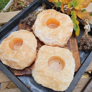 Ljuslykta Orange kalcit ca 1000 g