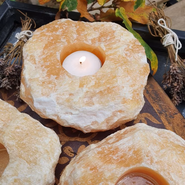 Ljuslykta Orange kalcit ca 1000 g