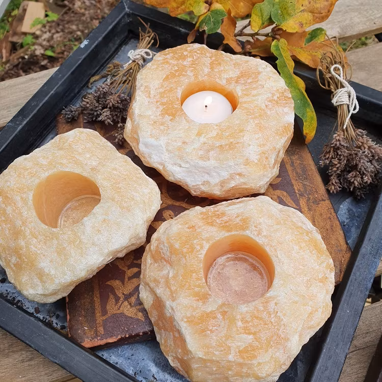 Ljuslykta Orange kalcit ca 1000 g