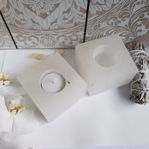 Ljuslykta kvadrat Selenit 680 g