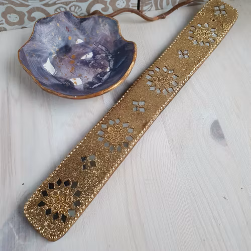 Glittrig Guld Rökelsehållare för stickor