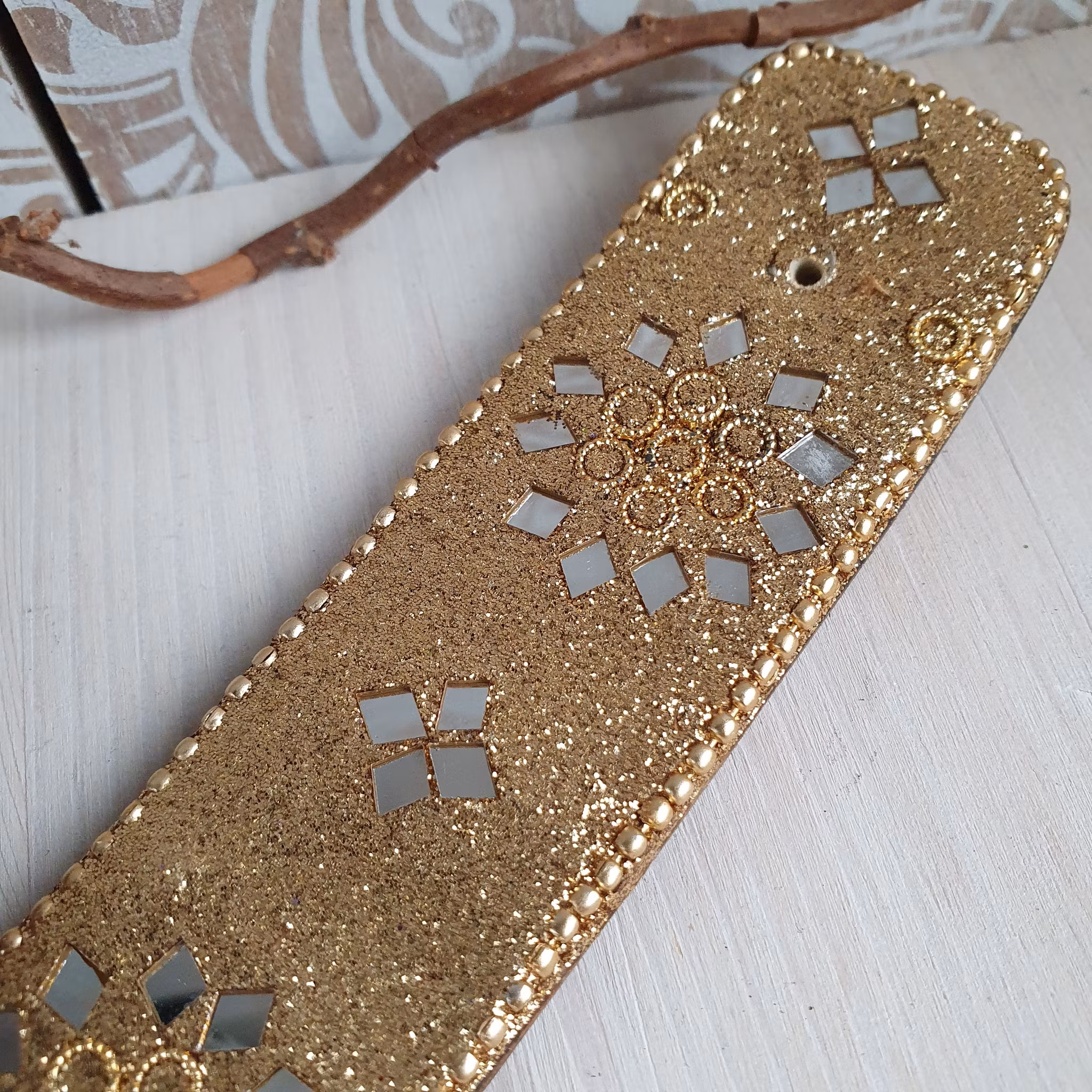 Glittrig Guld Rökelsehållare för stickor