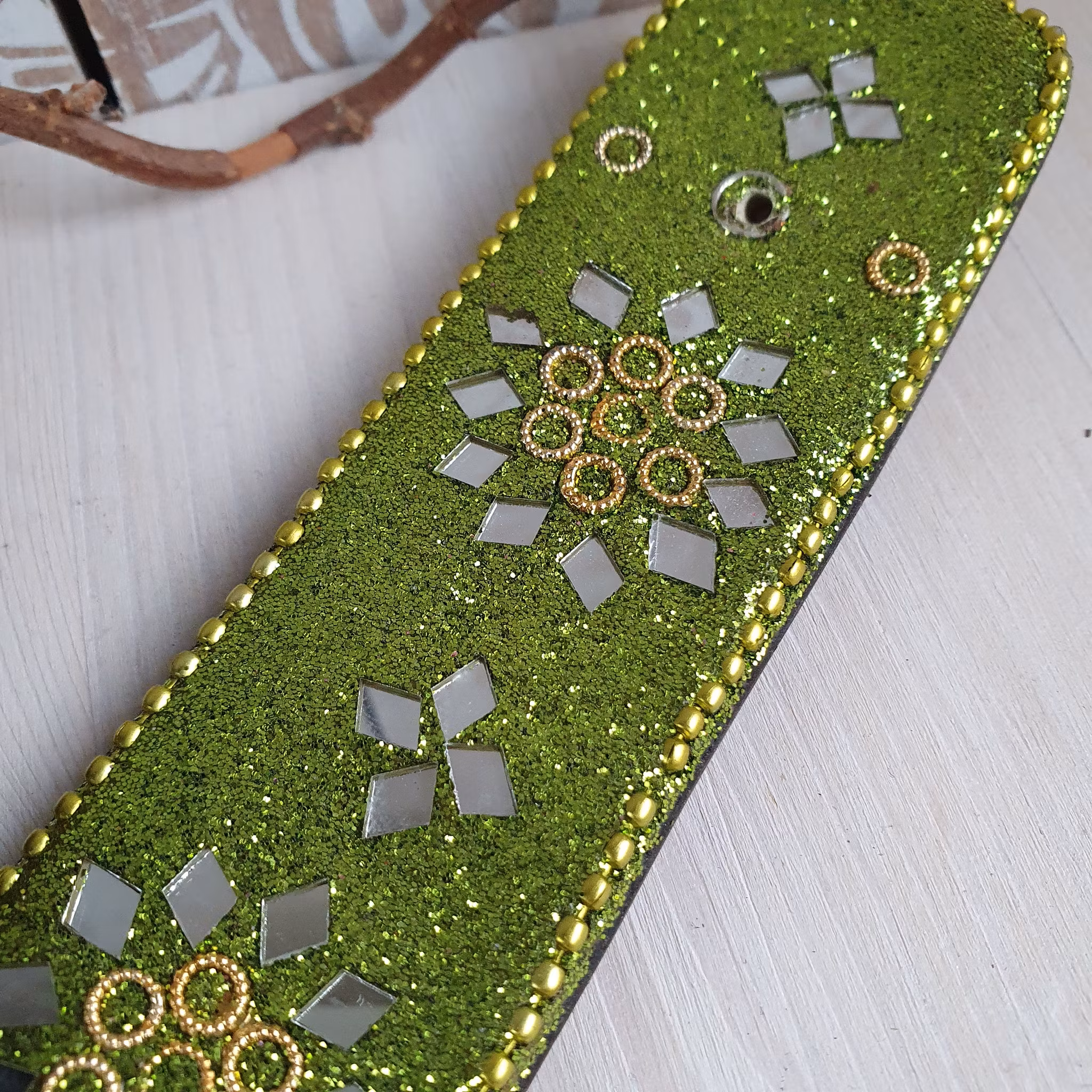 Glittrig Grön Rökelsehållare för stickor