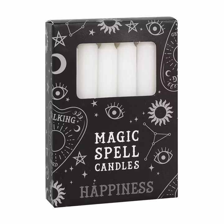 Spell Candles /Affirmationsljus Vit Happiness 12 p