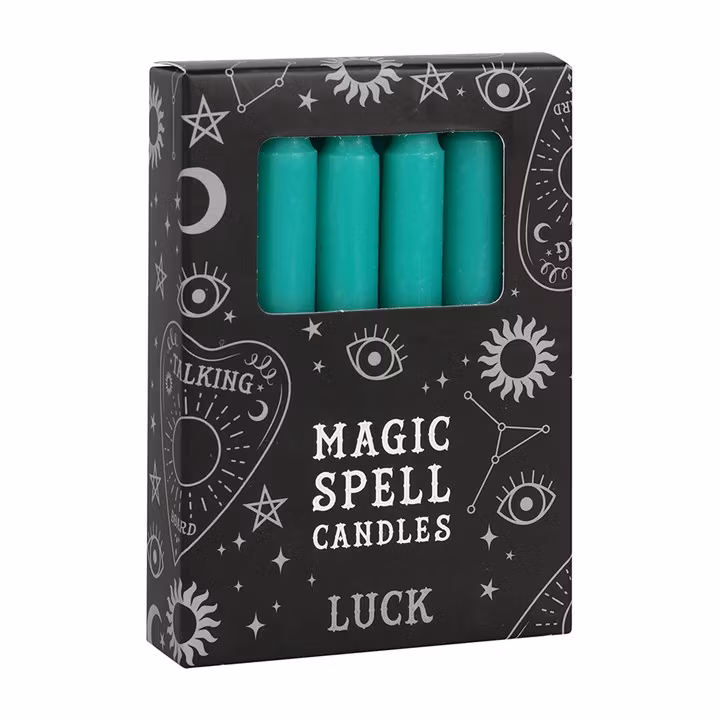 Spell Candles /Affirmationsljus Grön Luck 12 p