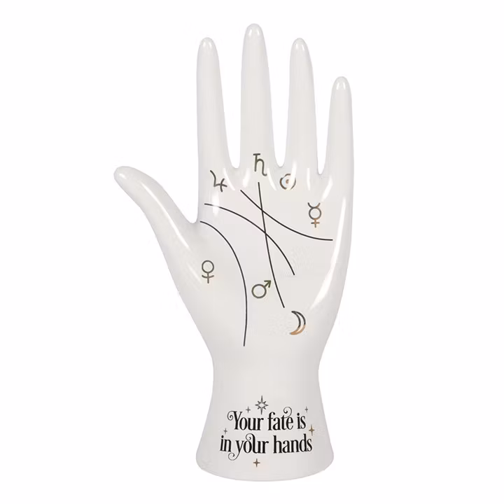 Vit Zodiac hand av porslin
