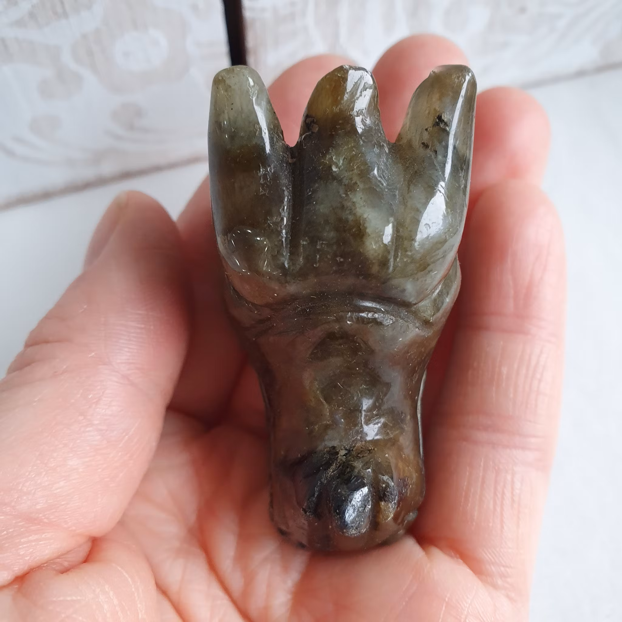 Drakhuvud av Labradorit  4,5cm. Detta ex