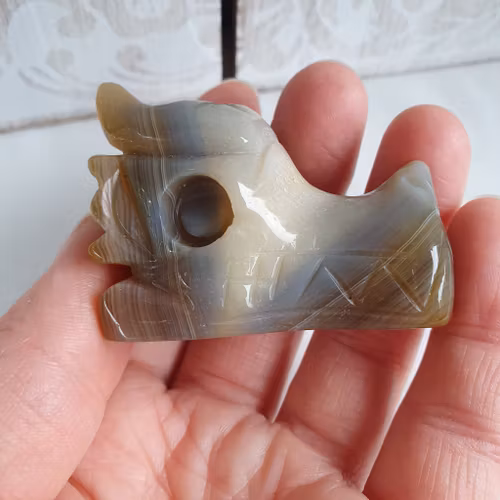 Drakhuvud av Agat, 4,5cm. Detta ex