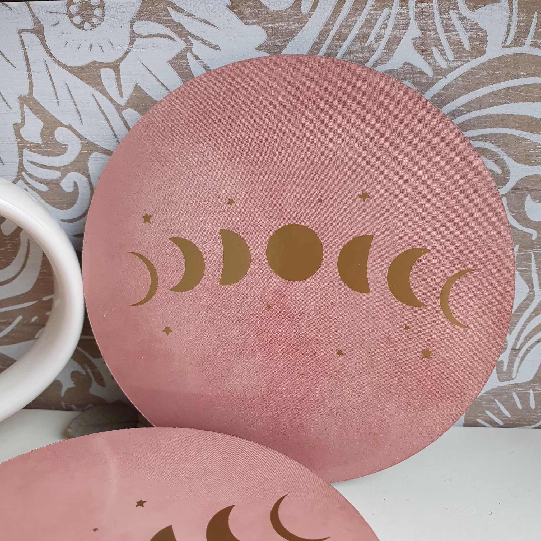 Glasunderlägg i kork Moon Phases 6p
