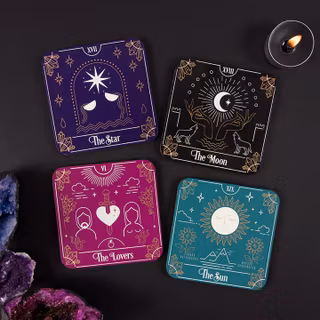 Glasunderlägg i kork Tarot 4 p