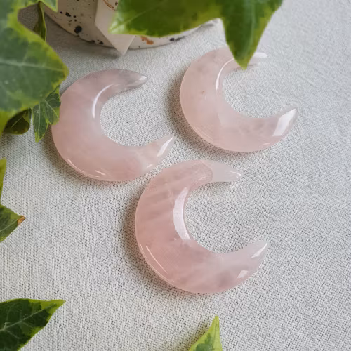 Måne i Rosenkvarts 4 cm