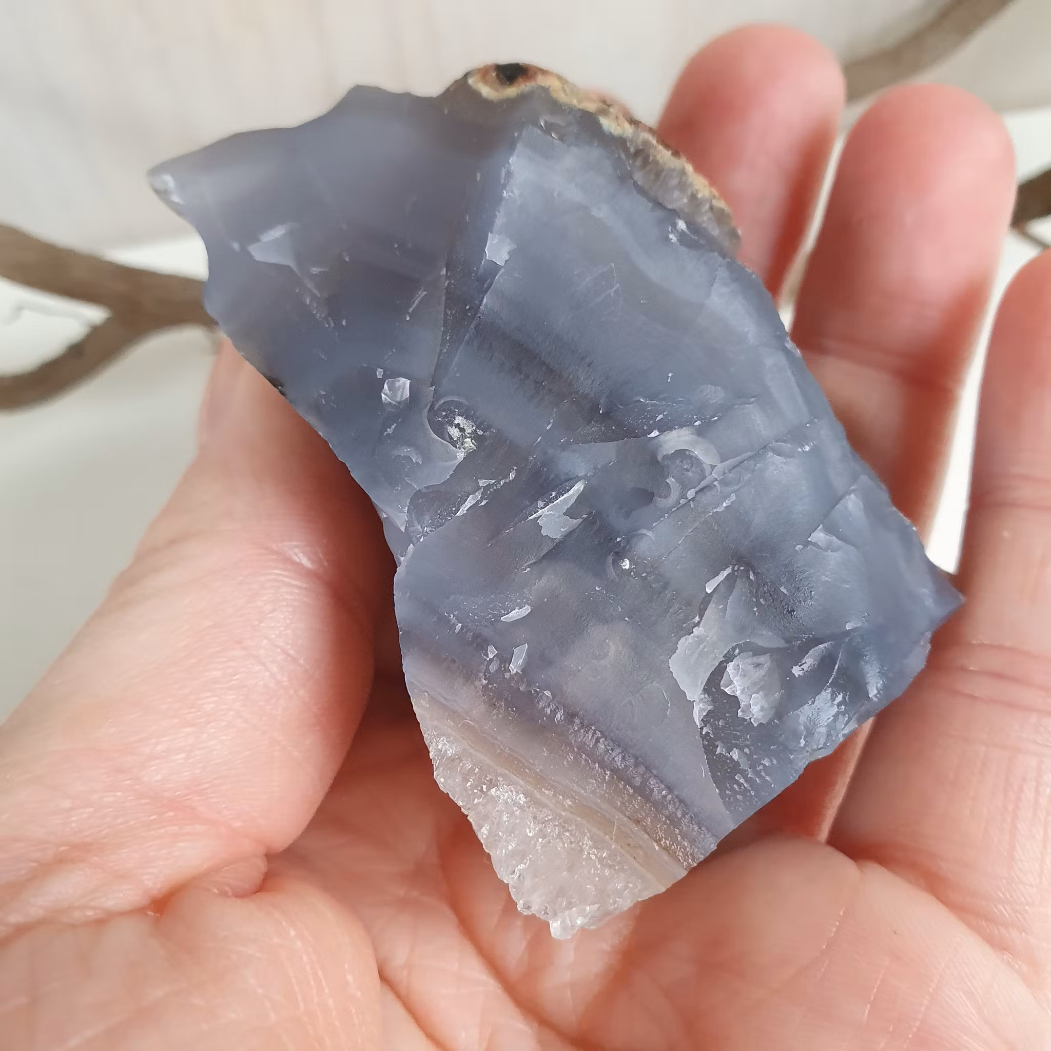 Rå Agat med druzy, 102 g. Detta ex