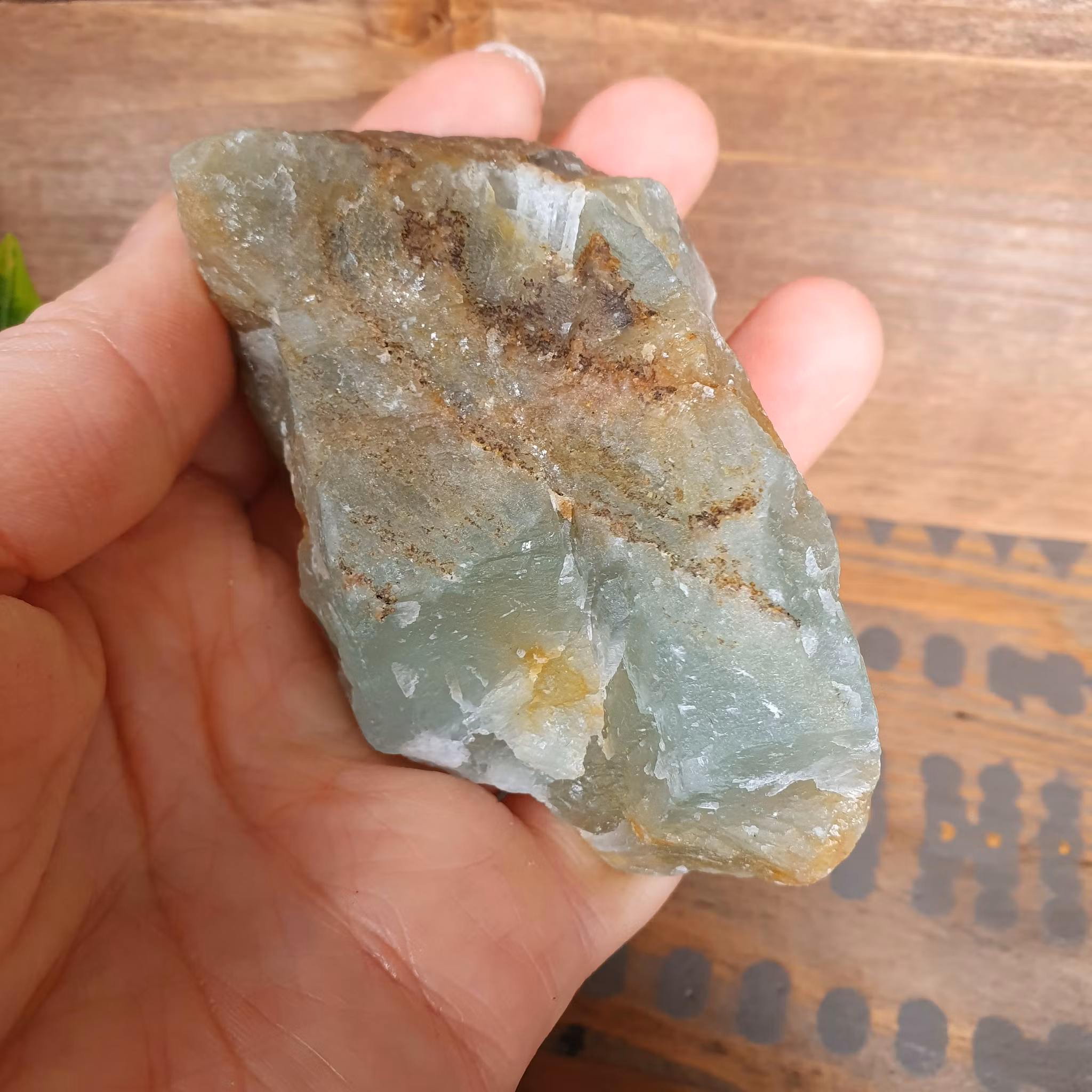 Rå blå Onyx, Lemurian Aquatine Calcite 151 g. Detta ex