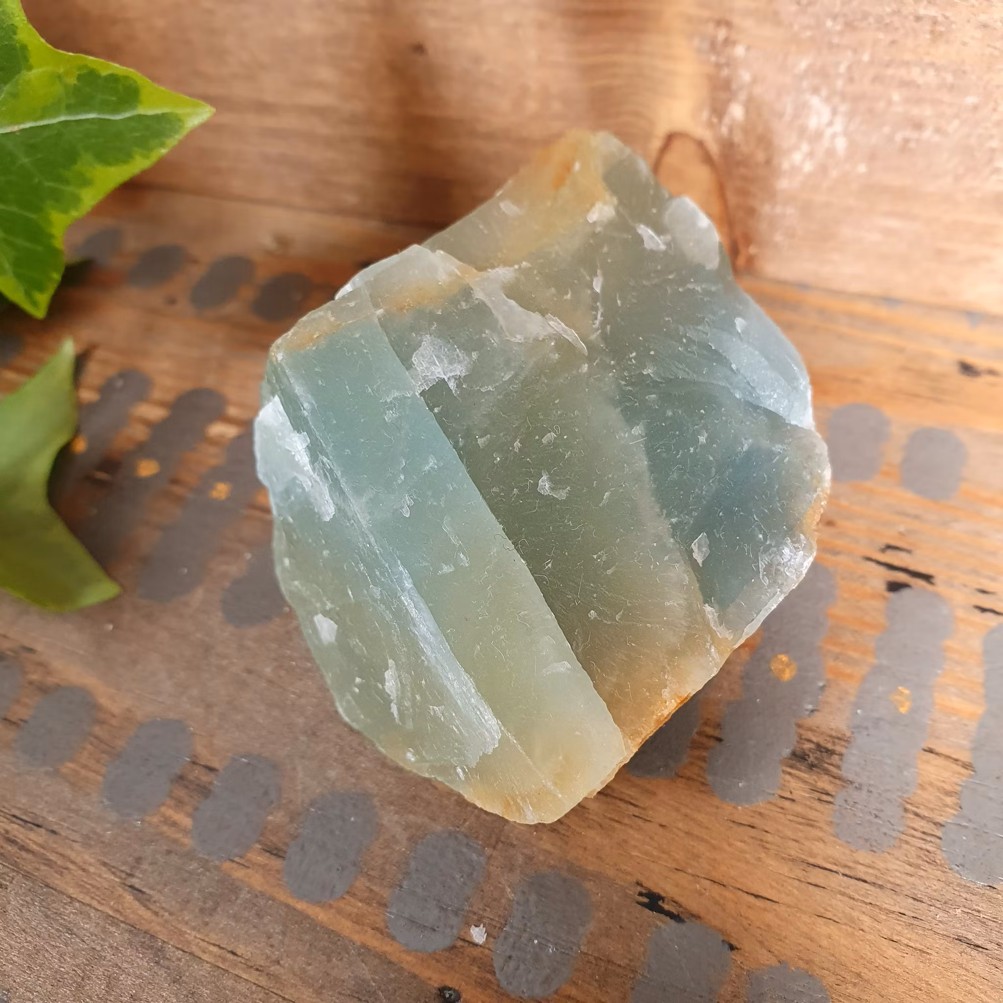 Rå blå Onyx, Lemurian Aquatine Calcite 112 g. Detta ex