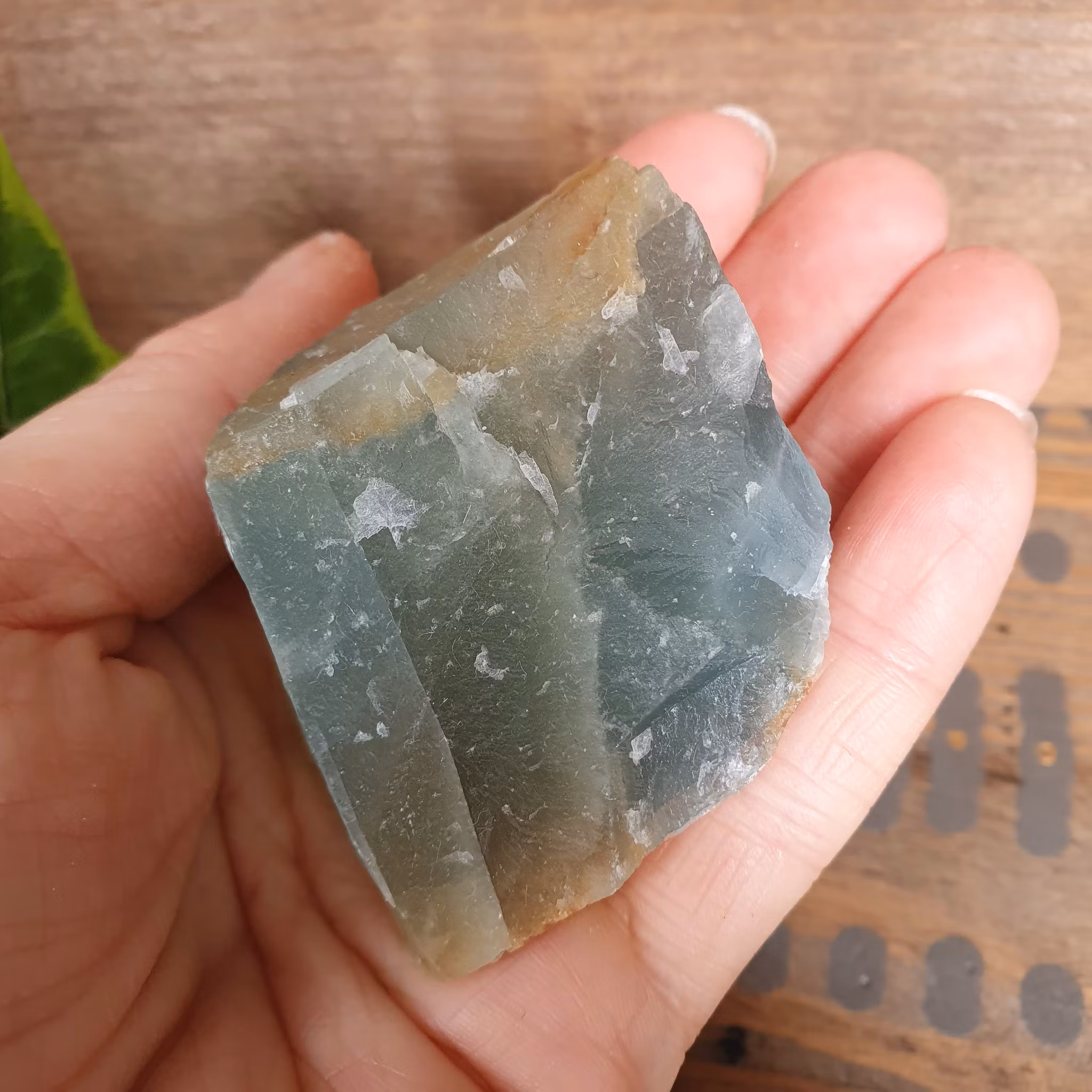 Rå blå Onyx, Lemurian Aquatine Calcite 112 g. Detta ex