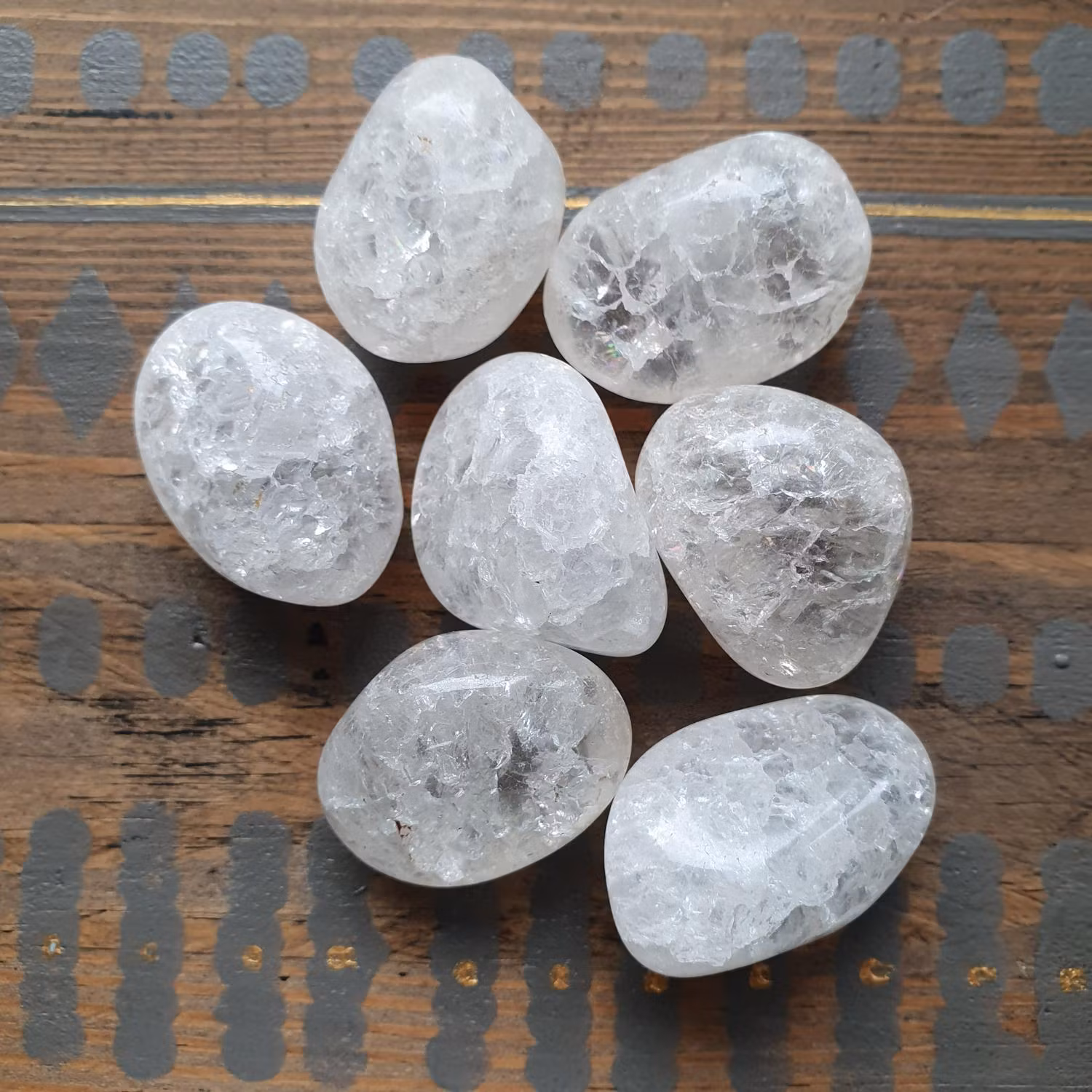 Trumlad krackelerad Bergkristall 16-23 g M