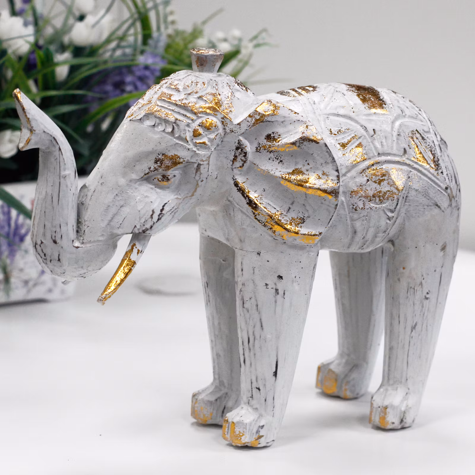 Dekorativ Elefant trä