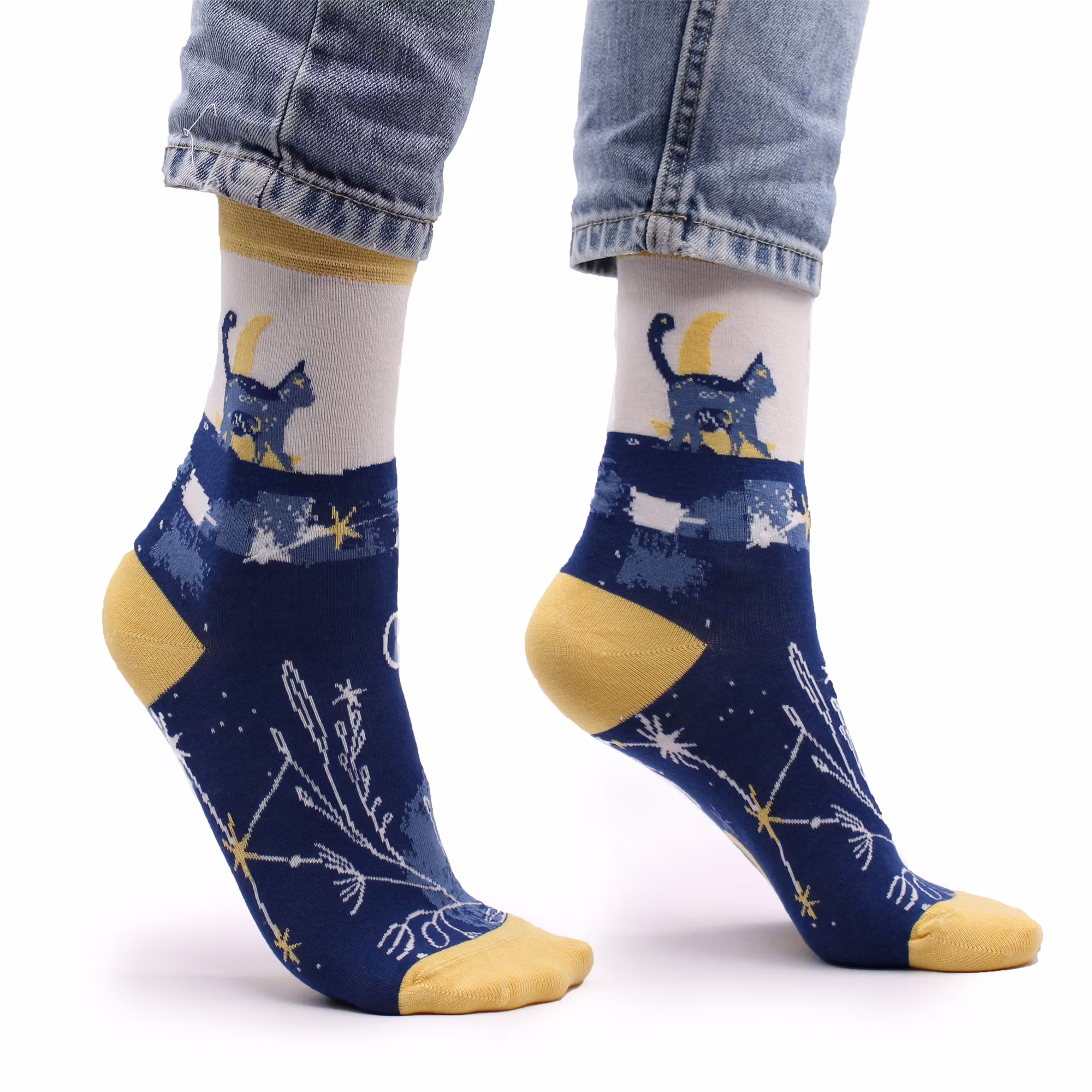 Strumpor Hop Hare, Midnight Cat stl 36-39 Bambustrumpor