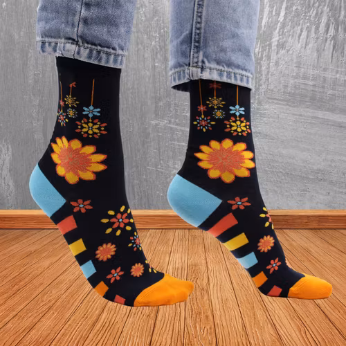 Strumpor Hop Hare, Mandala Flowers stl 36-39 Bambustrumpor