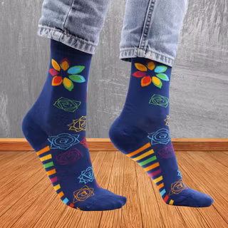 Strumpor Hop Hare, Rainbow Chakra stl 36-39 Bambustrumpor