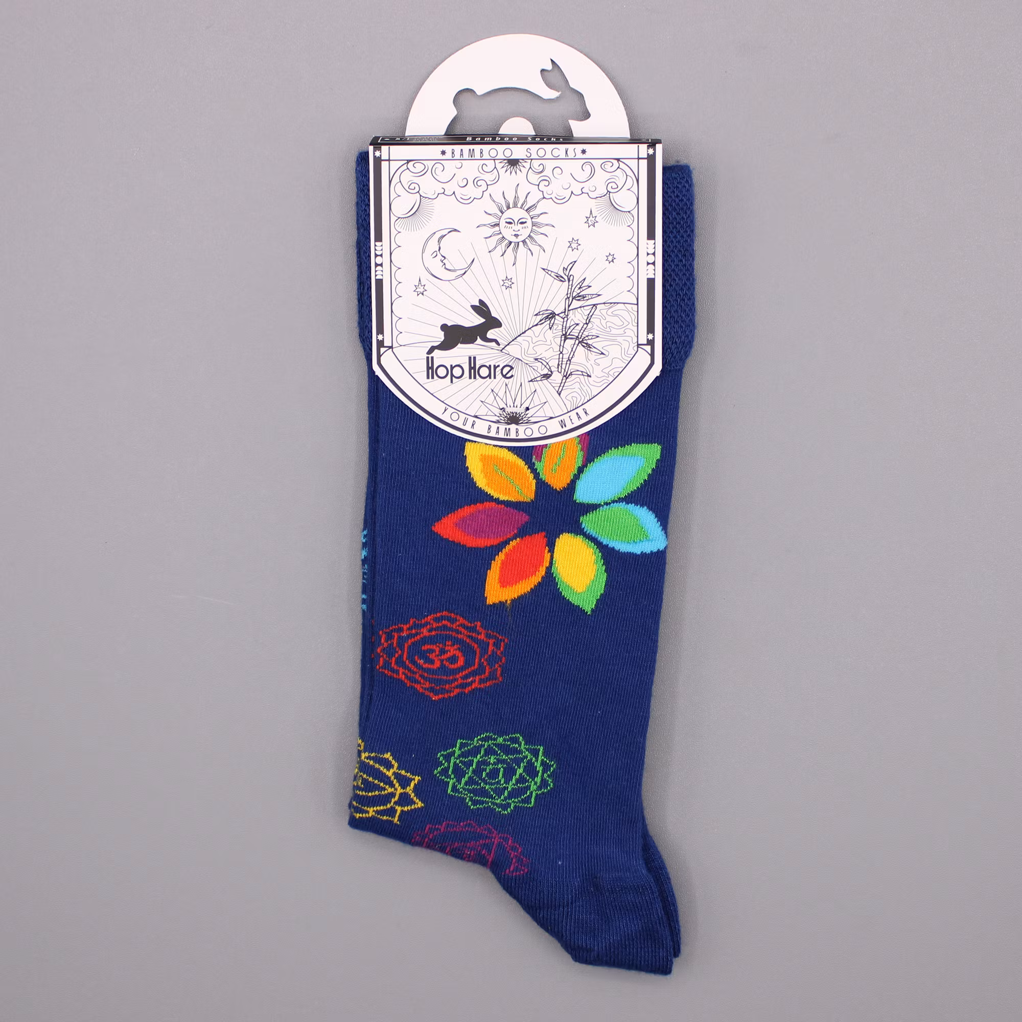 Strumpor Hop Hare, Rainbow Chakra stl 36-39 Bambustrumpor