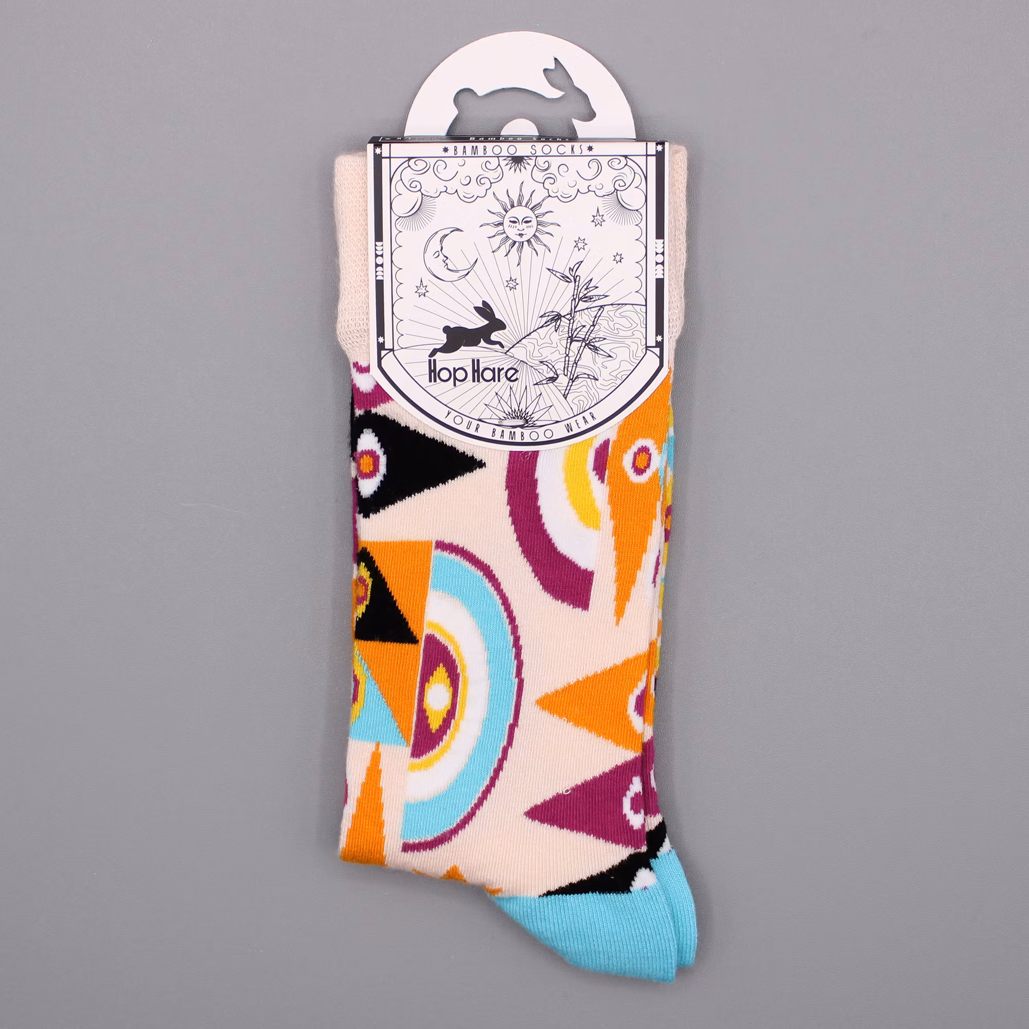 Strumpor Hop Hare, Psychedelic Evil Eye stl 36-39 Bambustrumpor
