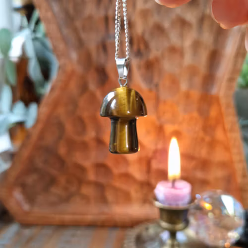 Hänge Svamp Tigeröga silver 2 cm