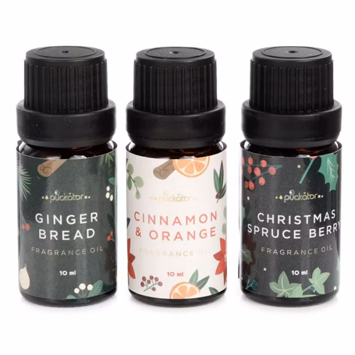 Julblommiga Doftoljor - Pepparkaka, Kanel & Apelsin, Julbär 3x10 ml