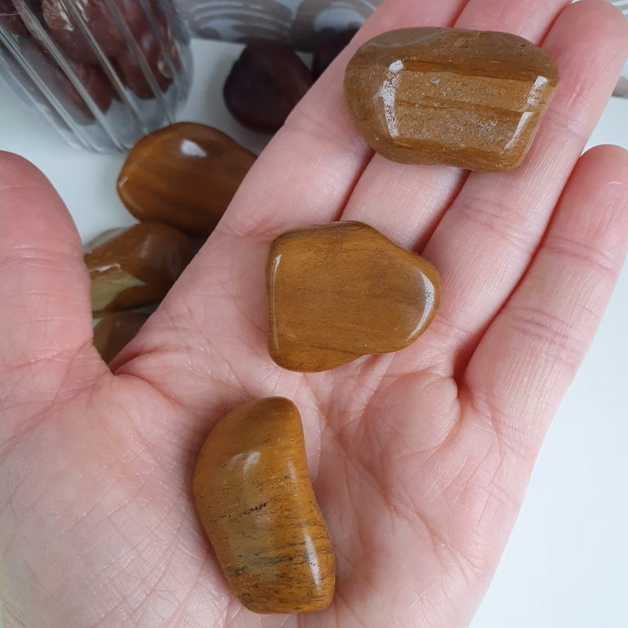 Trumlad Gul Jaspis 10-15 g S