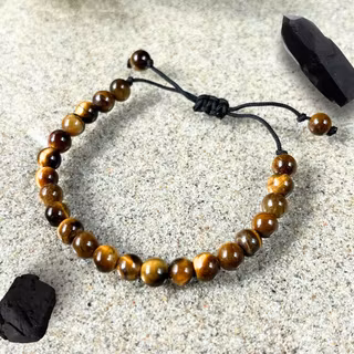 Armband med Tigeröga i makrame, Onesize XS-L