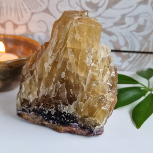 Rå Gul Fluorit, 385 g. Detta ex.