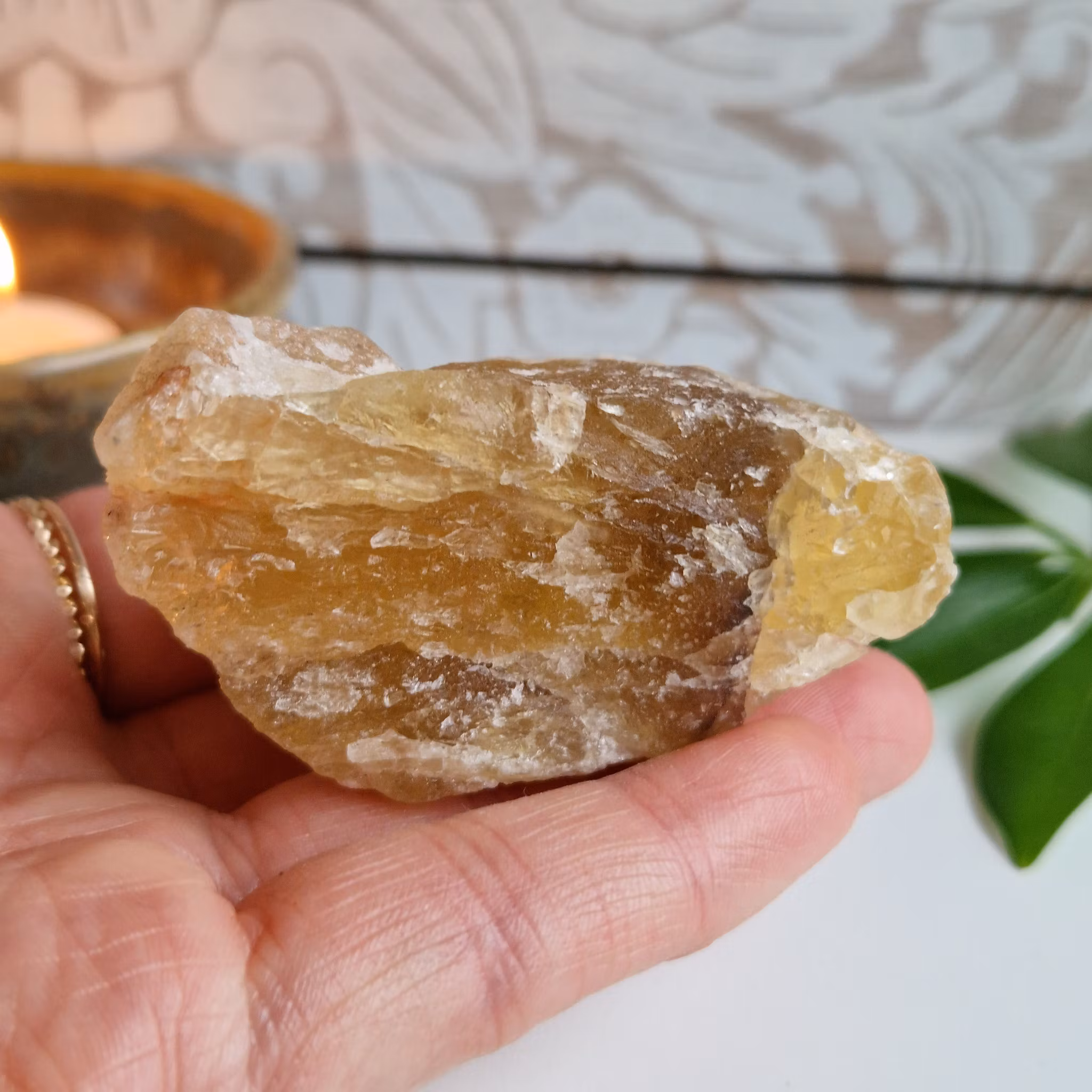 Rå Gul Fluorit, 119 g. Detta ex.