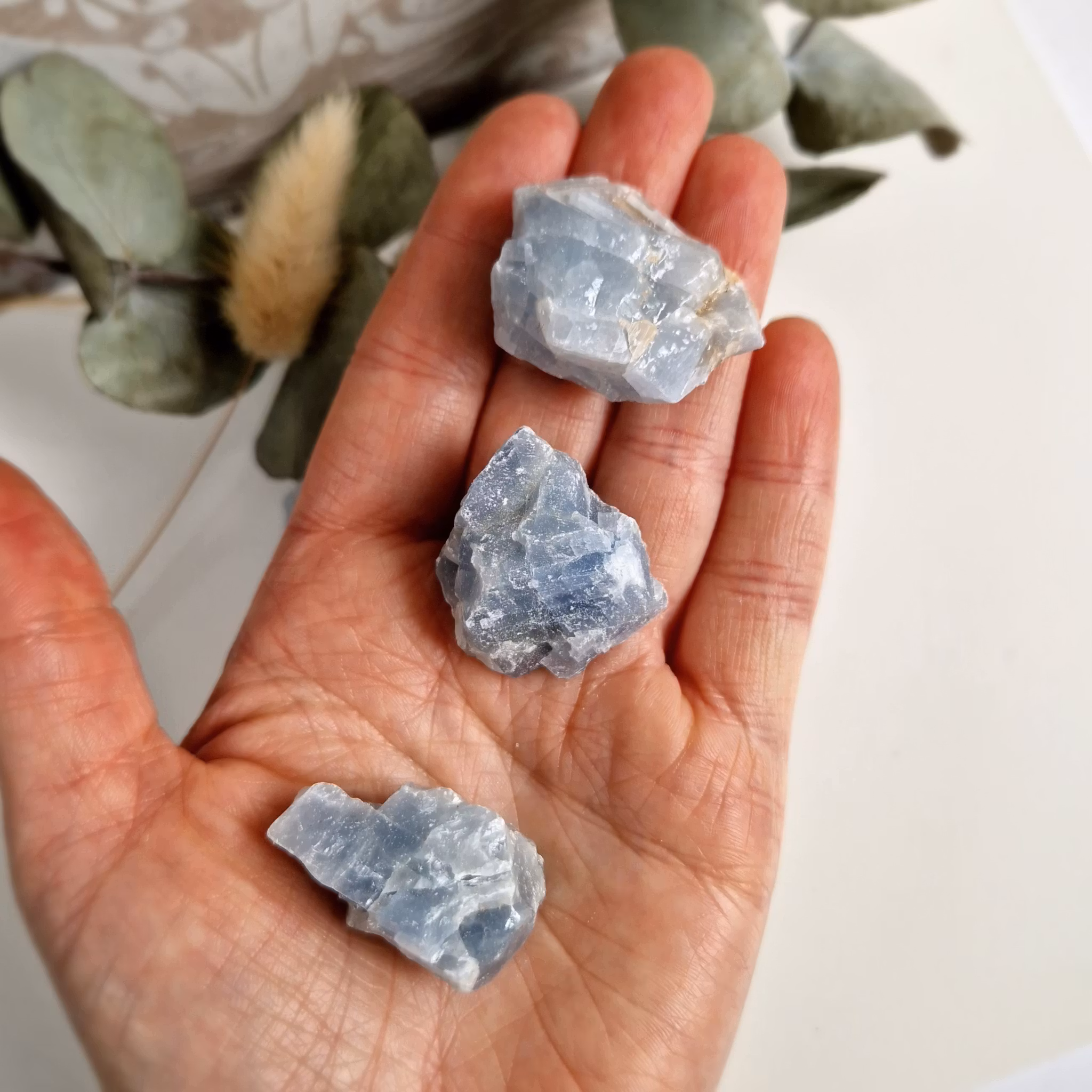 Rå blå Kalcit, behandlad 16-23 g M