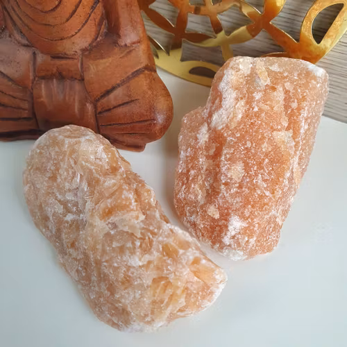 Rå Orange kalcit 81-100 g. Vi väljer