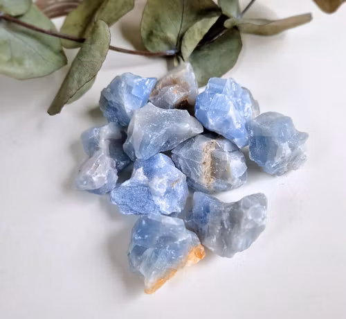 Rå blå Kalcit, behandlad 10-15 g S