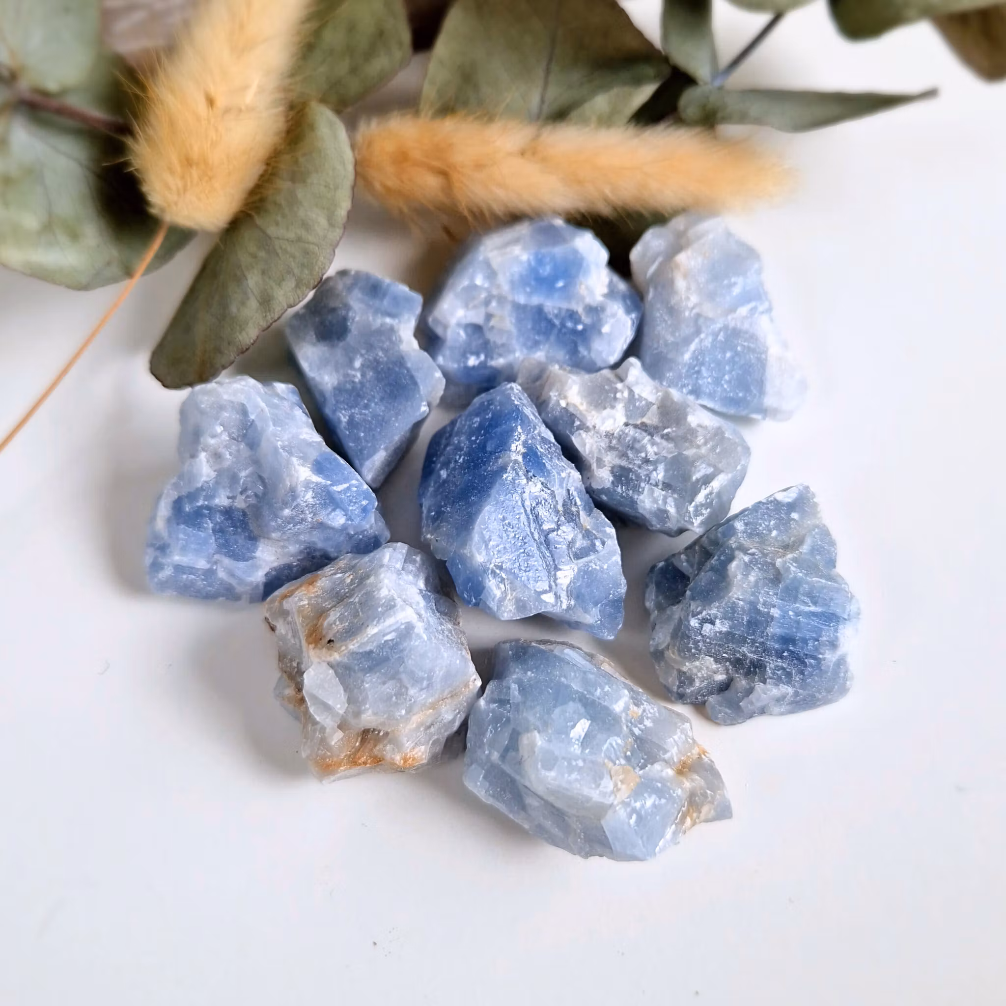 Rå blå Kalcit, behandlad 16-23 g M