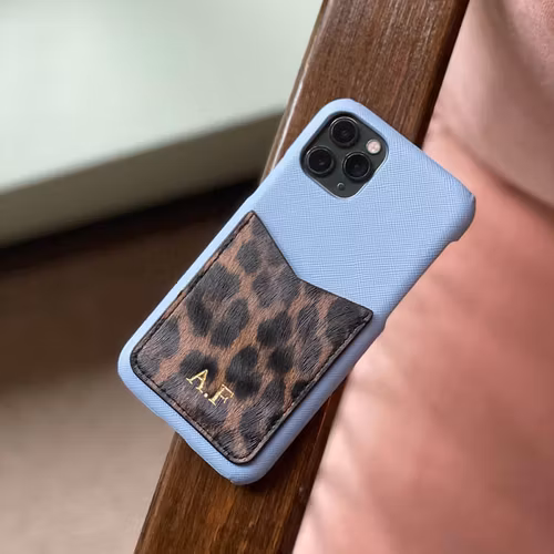 Baby Blue Saffiano (met kaarthouder)